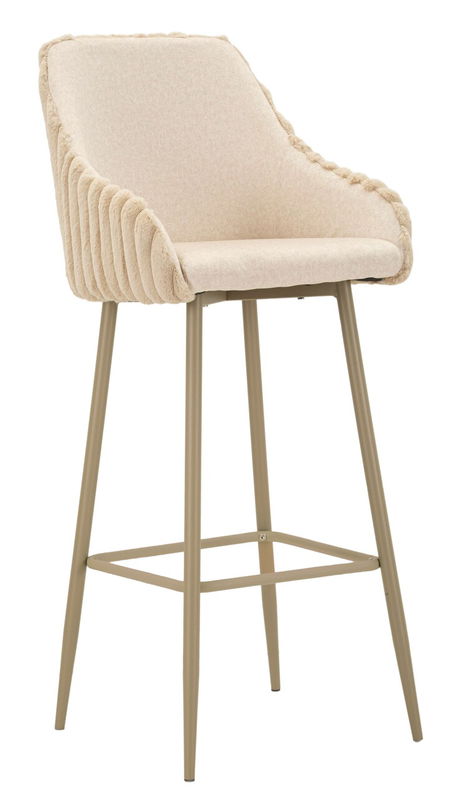 Set 2 scaune de bar Alaska -A, Mauro Ferretti, 52x46x111 cm, fier/poliester, crem
