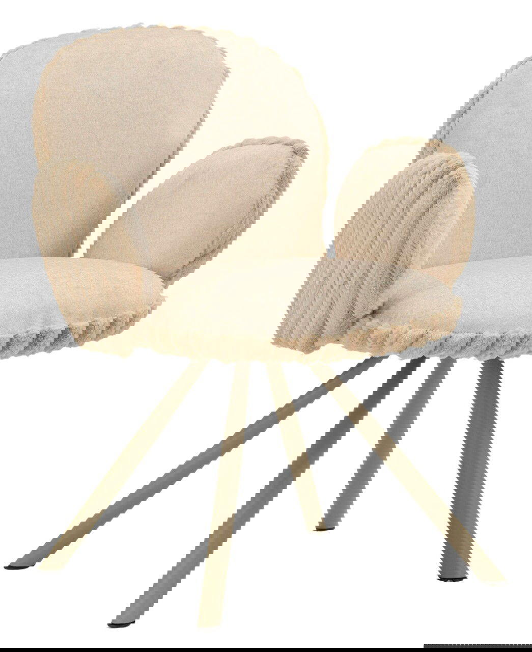 Set 2 scaune Stockholm -B, Mauro Ferretti, 64x68x83 cm, fier/poliester, crem
