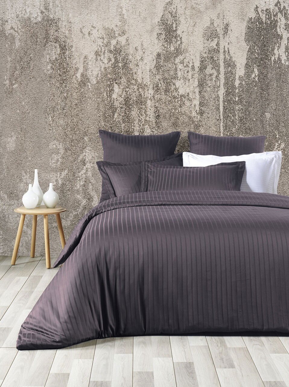 Lenjerie de pat dubla, Exclusive Line - Anthracite, Primacasa by Türkiz, Bumbac Satinat