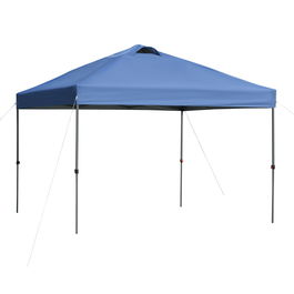 Outsunny Pavilion de gradina, pavilion pliabil, cort festiv, cort de gradina inclusiv cuie, franghii, tesatura Oxford, 2,95 x 2,95 x 2,64 m, Albastru | Aosom Romania