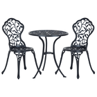 Outsunny Set bistro pentru 2 persoane Mobilier de balcon Masă bistro cu 2 scaune Negru | Aosom Romania