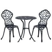 Outsunny Set bistro pentru 2 persoane Mobilier de balcon Masă bistro cu 2 scaune Negru | Aosom Romania