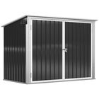 Outsunny Depozit pentru Coșuri de Gunoi Caseta pentru Gunoi Depozit pentru 2 Coșuri de Gunoi Oțel 178,5 x 104,5 x 128,5/113 cm Negru | Aosom Romania