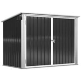 Outsunny Depozit pentru Coșuri de Gunoi Caseta pentru Gunoi Depozit pentru 2 Coșuri de Gunoi Oțel 178,5 x 104,5 x 128,5/113 cm Negru | Aosom Romania