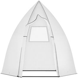 Outsunny Mini Șopron pentru Plantare cu Uși Rulante pentru Grădină și Balcon Protecție iarna Alb 160 x 140 x 180 cm | Aosom Romania