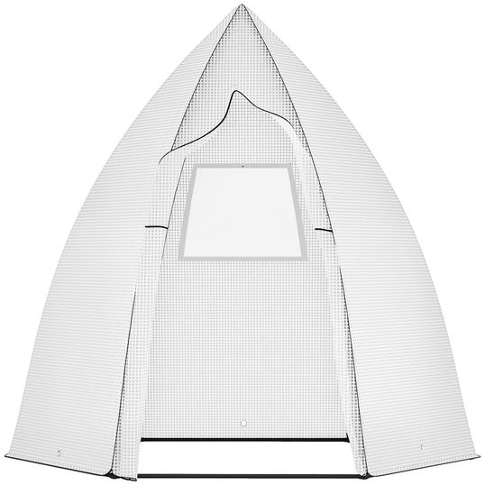 Outsunny Mini Șopron pentru Plantare cu Uși Rulante pentru Grădină și Balcon Protecție iarna Alb 160 x 140 x 180 cm | Aosom Romania
