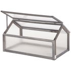 Outsunny Mini seră, Seră compactă din lemn, Plăci de policarbonat, Deschidere pentru ventilare, 90L x 52B x 49,5H cm, Gri | Aosom Romania