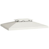 Outsunny Acoperiș de Înlocuire 4x3 m pentru Pergolă Acoperiș de Rezervă pentru Pavilion cu 2 Nivele Respirabil cu 8 Orificii de Drenaj pentru Exterior Bej | Aosom Romania
