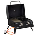Outsunny Barbacoa Compactă și Portabilă pe Gaz cu 2 Arzătoare, Ideala pentru Camping și Picnic | Aosom Romania