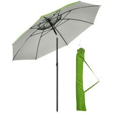 Outsunny Umbrelă de exterior rotundă inclinabilă protecție UV30, 8 tije de oțel și sac de transport inclus, verde | Aosom Romania