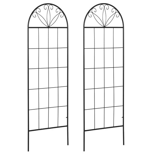 Outsunny Trelis pentru grădină set de 2 suport pentru plante agățătoare din metal - 51 x 152 cm negru | Aosom Romania