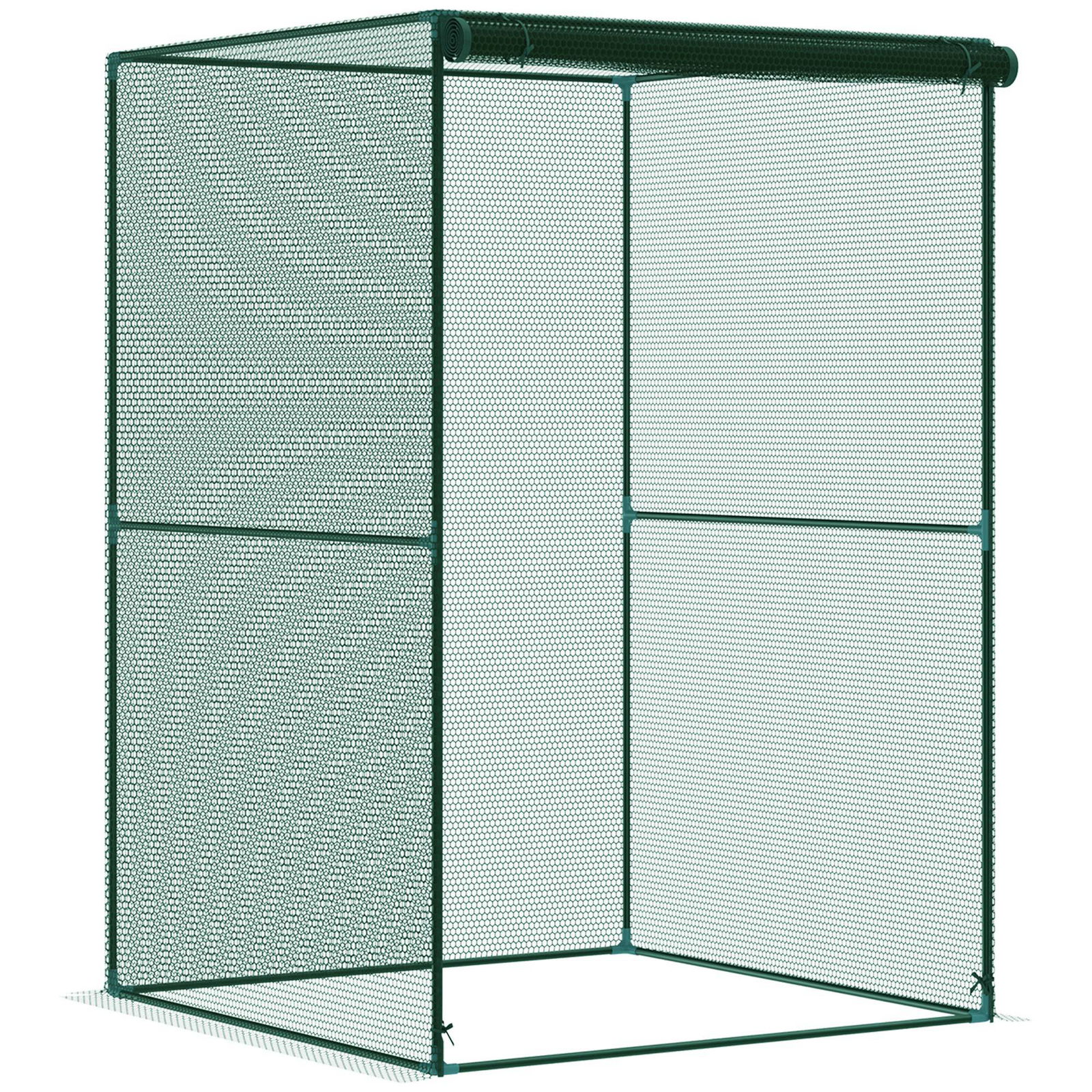 Outsunny Jaula de Cultivo para Plantas 120x120x180 cm cu Ușă Enrollabilă și Structură din Oțel pentru Grădină Terrasă Culoare Verde | Aosom Romania