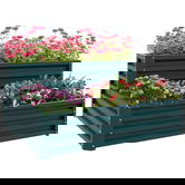 Outsunny Pat de flori înălțat fond deschis 2 etaje pentru plante aromatice legume fructe flori 120 x 101 x 58 cm verde | Aosom Romania