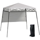 Outsunny Cenador Pliabil 220x220x200 cm cu 1 Perete Lateral Geantă de Transport Impermeabilă și Protecție UV50+ Alb | Aosom Romania