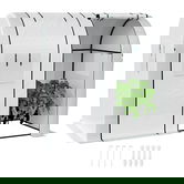 Outsunny Seră de grădină 1,8 m² seră pentru roșii 2 uși cu fermoar 4 ferestre cu fermoar acoperiș PE 135 g/m² alb | Aosom Romania