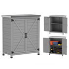 Outsunny Depozit de grădină, dulap exterior cu suprafață de lucru, dulap pentru unelte, lemn masiv, oțel, 79L x 43B x 92H cm, Gri | Aosom Romania
