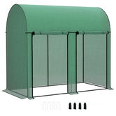 Outsunny Seră de grădină 2 m² seră pentru roșii 2 uși cu fermoar înfășurate oțel PE densitate mare anti-UV 2 x 1 x 1,78 m verde | Aosom Romania