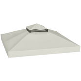 Outsunny 3 x 3 m Ersatzdach pentru pavilion, panza de inlocuire a pavilionului cu gauri de scurgere a apei, UPF30+, Protectie solara, Gri deschis | Aosom Romania