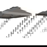 Outsunny Pavilion de grădină 3x3 m, Design cu acoperiș în două trepte, Protecție UV30+, Rezistent la UV, Protecție solară, Cadru metalic, Gri închis | Aosom Romania