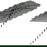 Outsunny Umbrelă de soare de 2,3 m fără bază, Umbrelă de terasă ajustabilă cu manivelă, Poliester, Aluminiu, Fibră de sticlă, Gri închis | Aosom Romania
