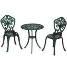 Outsunny Set bistrot pentru grădină din aluminiu, mobilier grădină 3 piese 2 scaune + masă rotundă imitație fier forjat | Aosom Romania