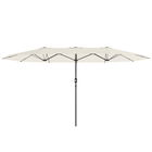 Outsunny Umbrelă dublă 436 x 260 cm, Protecție UV, Umbrelă de oțel cu manivelă, Ovală Bej | Aosom Romania