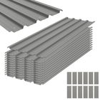 Outsunny Lot de 12 panouri din oțel galvanizat Rezistente la Intemperii, gri deschis, dim. unui panou 129L x 45l cm | Aosom Romania
