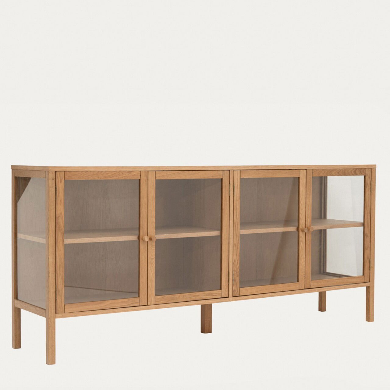 Comoda Magia, Homla, 180x40x80 cm, lemn/MDF/sticla temperata, natur