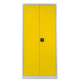 Dulap de depozitare cu incuietoare, Shelvoria, Js1001Sa, 92x198x40 cm, Otel, Gri / Galben