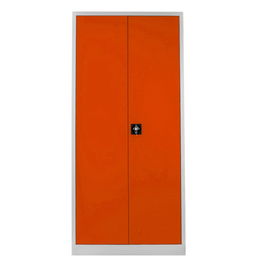 Dulap de depozitare cu incuietoare, Shelvoria, Js1001Tu, 92x198x40 cm, Otel, Gri / Portocaliu
