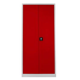 Dulap de depozitare cu incuietoare, Shelvoria, Js1001Kır, 92x198x40 cm, Otel, Gri/Roșu