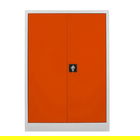 Dulap de depozitare cu incuietoare, Shelvoria, Js1002Tu, 92x130x40 cm, Otel, Gri / Portocaliu