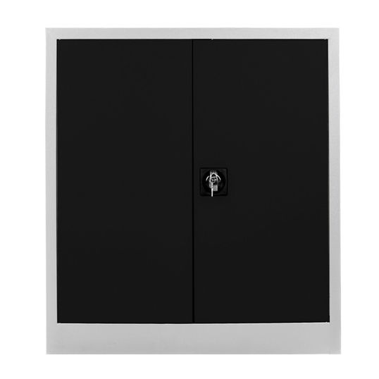 Dulap de depozitare cu incuietoare, Shelvoria, Js1003Sı, 92x100x40 cm, Otel, Gri/Negru