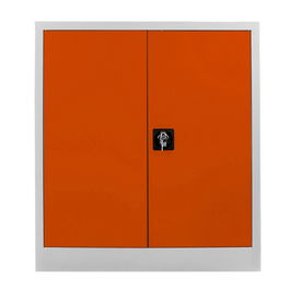 Dulap de depozitare cu incuietoare, Shelvoria, Js1003Tu, 92x100x40 cm, Otel, Gri / Portocaliu