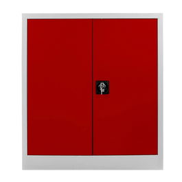 Dulap de depozitare cu incuietoare, Shelvoria,  Js1003Kı, 92x100x40 cm, Otel, Gri/Roșu