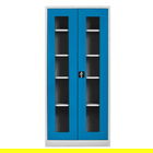 Dulap de depozitare cu incuietoare, Shelvoria, Js1005Ma, 92x198x40 cm, Otel, Gri/Albastru