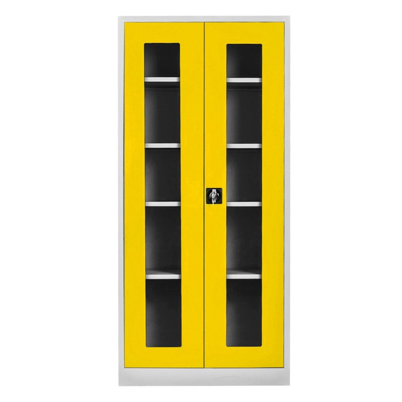 Dulap de depozitare cu incuietoare, Shelvoria,  Js1005Sa, 92x198x40 cm, Otel, Gri / Galben