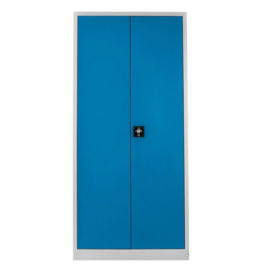Dulap de depozitare cu incuietoare, Shelvoria, Js1008Ma, 92x198x40 cm, Otel, Gri/Albastru