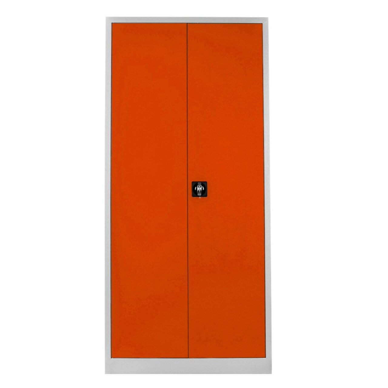 Dulap de depozitare cu incuietoare, Shelvoria, Js1008Tu, 92x198x40 cm, Otel, Gri / Portocaliu