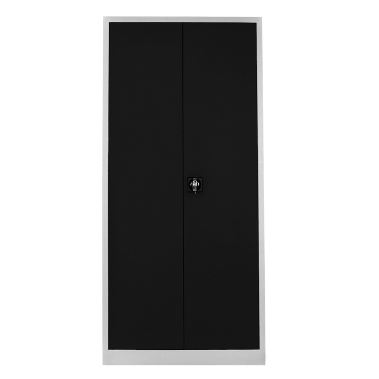 Dulap de depozitare cu incuietoare, Shelvoria, Js1008Sı, 92x198x40 cm, Otel, Gri/Negru