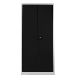 Dulap de depozitare cu incuietoare, Shelvoria, Js1008Sı, 92x198x40 cm, Otel, Gri/Negru