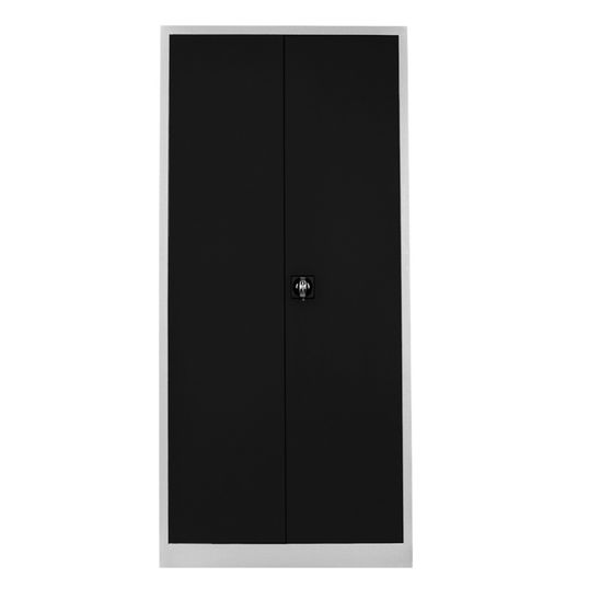 Dulap de depozitare cu incuietoare, Shelvoria, Js1008Sı, 92x198x40 cm, Otel, Gri/Negru