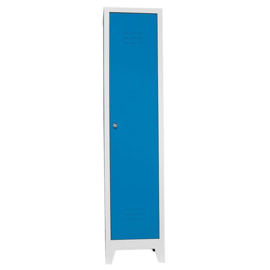 Dulap de depozitare cu incuietoare, Shelvoria, Js1009Ma, 41x185x40 cm, Otel, Gri/Albastru