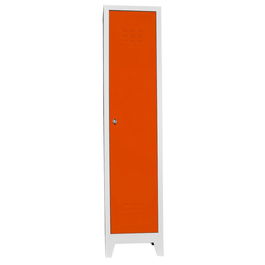 Dulap de depozitare cu incuietoare, Shelvoria, Js1009Tu, 41x185x40 cm, Otel, Gri / Portocaliu