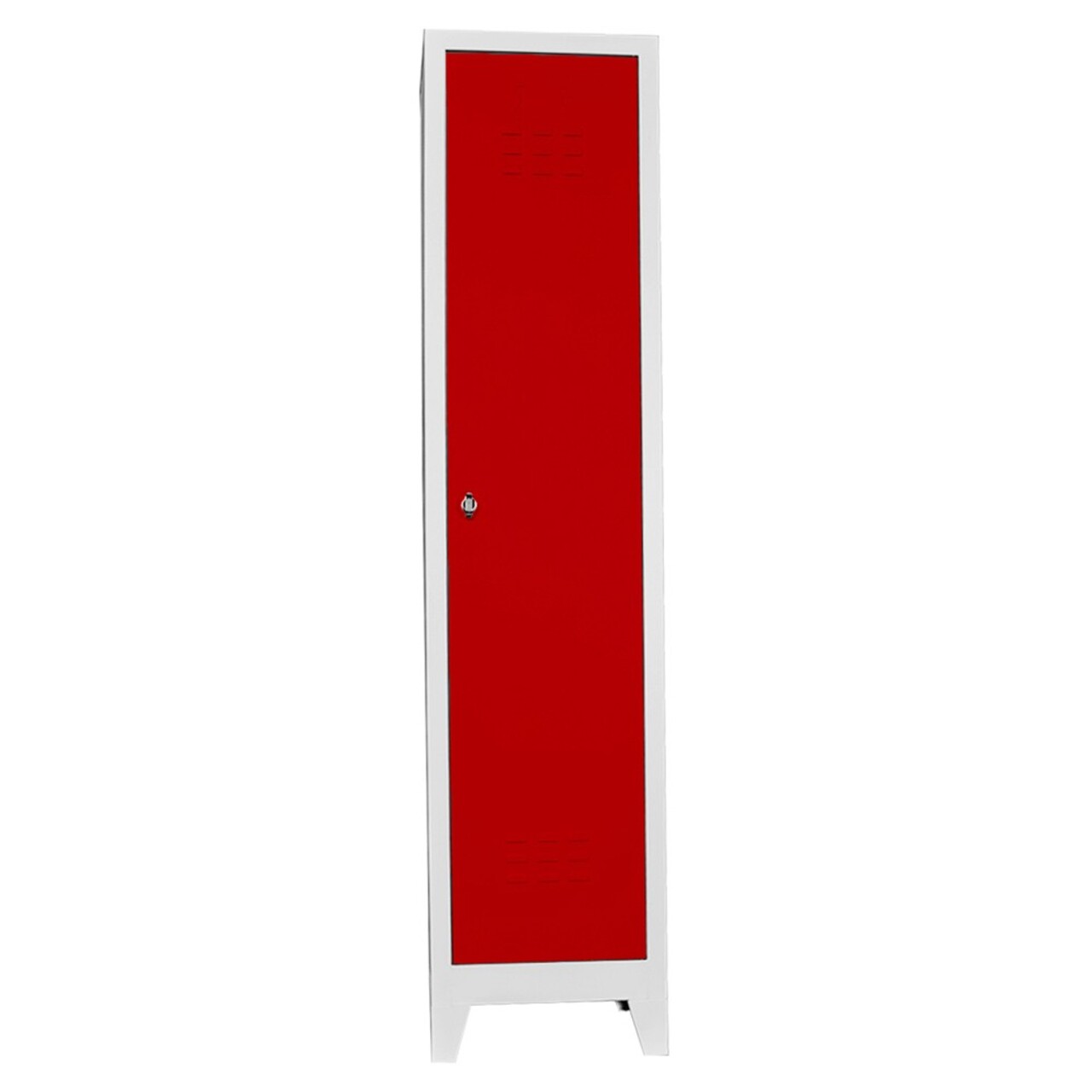 Dulap de depozitare cu incuietoare, Shelvoria, Js1009Kı, 41x185x40 cm, Otel, Gri/Roșu