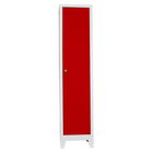 Dulap de depozitare cu incuietoare, Shelvoria, Js1009Kı, 41x185x40 cm, Otel, Gri/Roșu