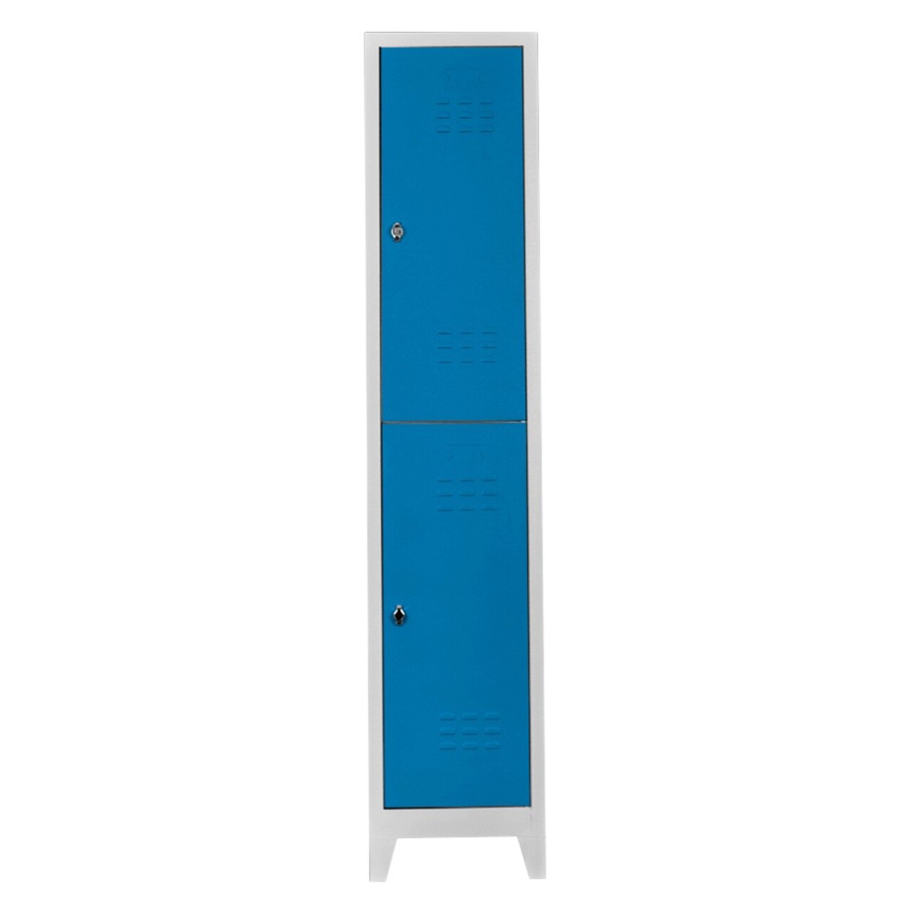 Dulap de depozitare cu incuietoare, Shelvoria, Js1010Ma, 41x200x40 cm, Otel, Gri/Albastru