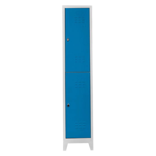 Dulap de depozitare cu incuietoare, Shelvoria, Js1010Ma, 41x200x40 cm, Otel, Gri/Albastru