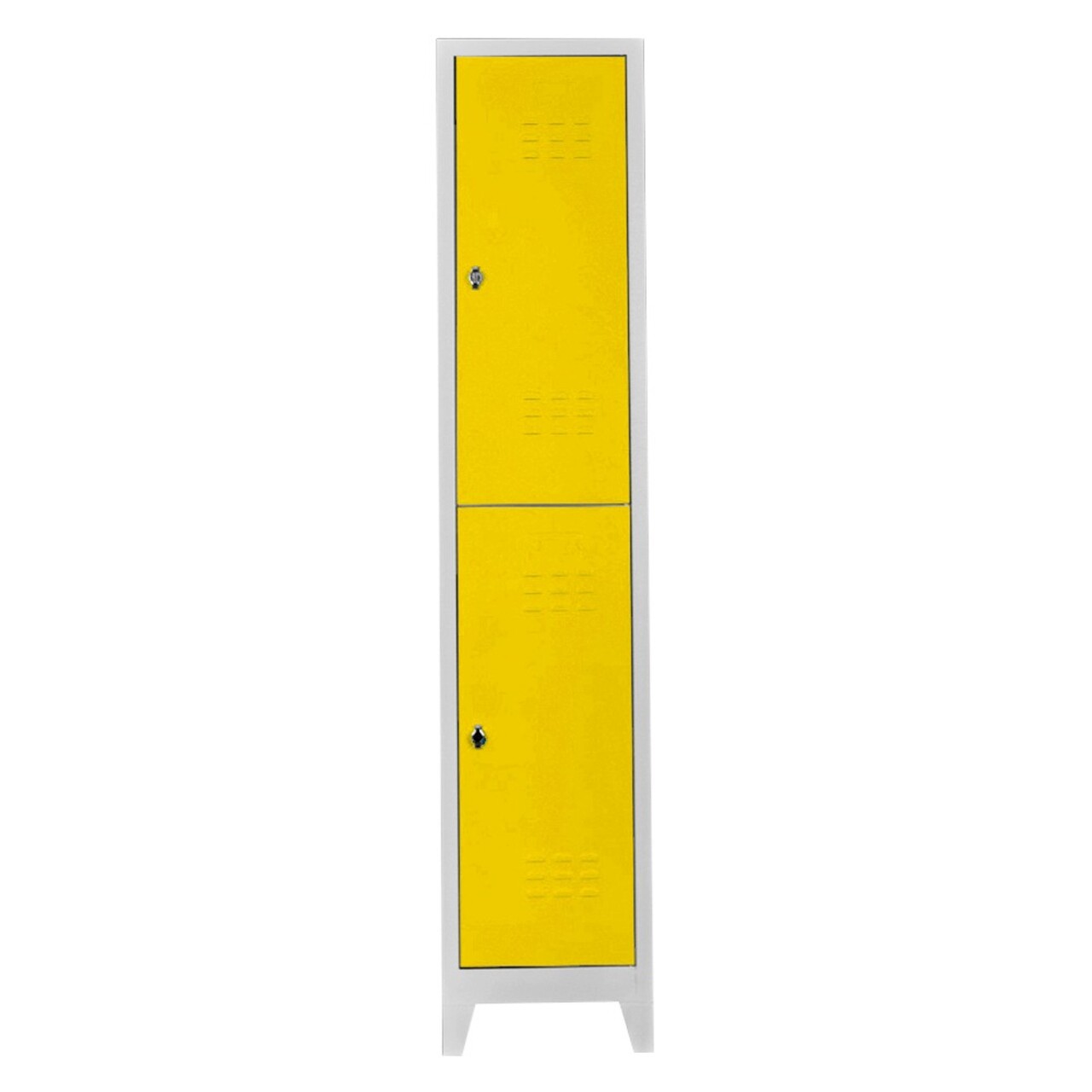 Dulap de depozitare cu incuietoare, Shelvoria, Js1010Sa, 41x200x40 cm, Otel, Gri / Galben