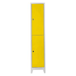 Dulap de depozitare cu incuietoare, Shelvoria, Js1010Sa, 41x200x40 cm, Otel, Gri / Galben